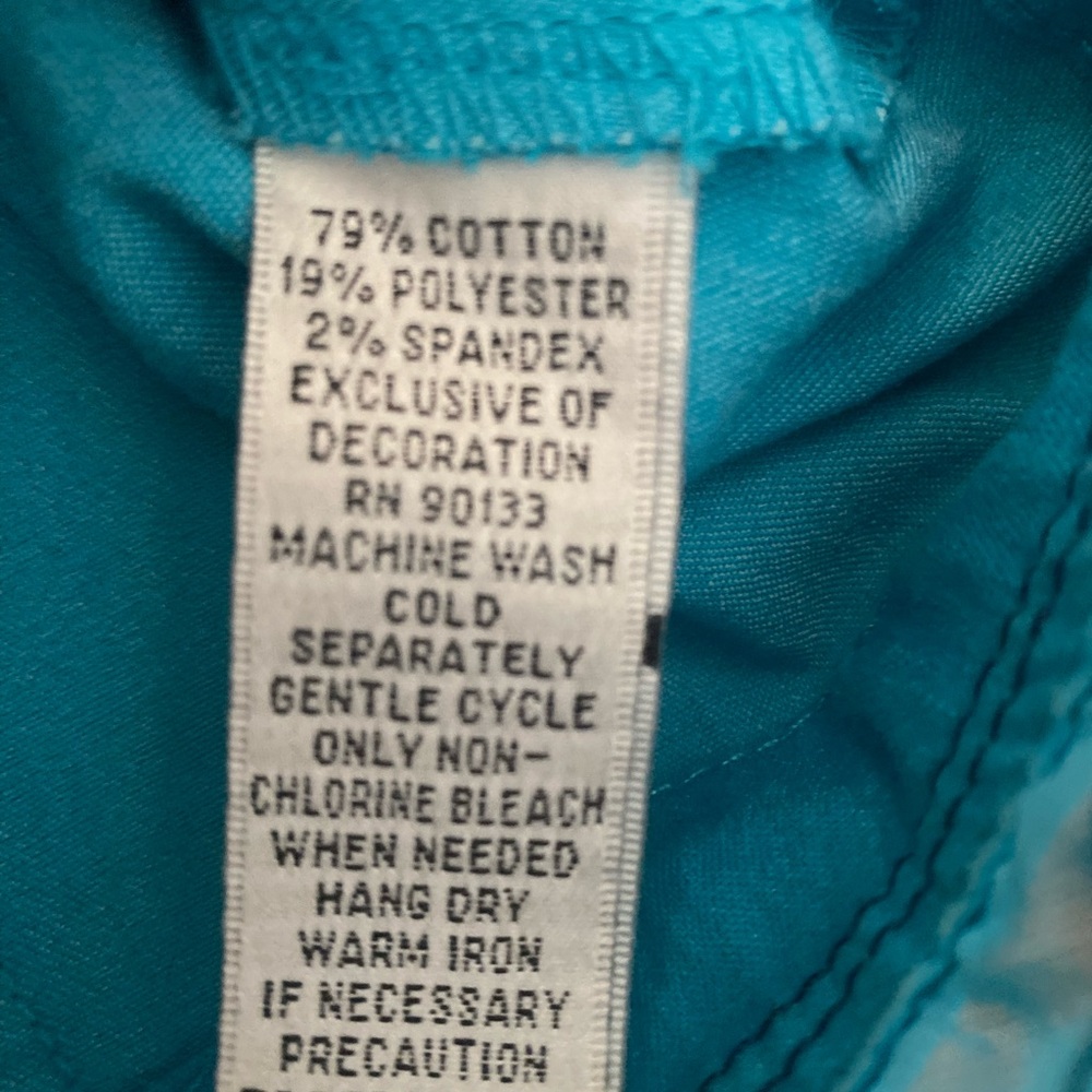 Joan Rivers Turquoise Ruffle Trim Jacket Silver Buttons Size 10 - Picture 9 of 9